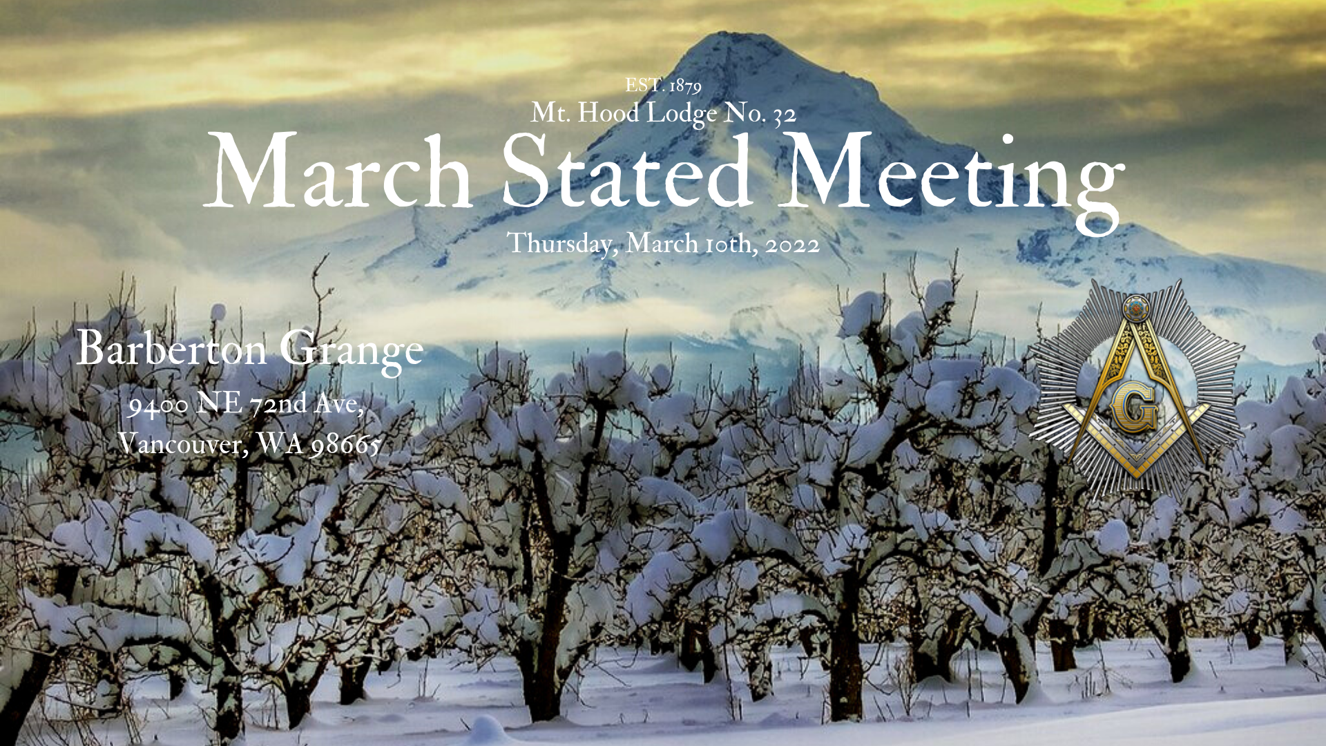 Stated Meeting – March 10th, 2022