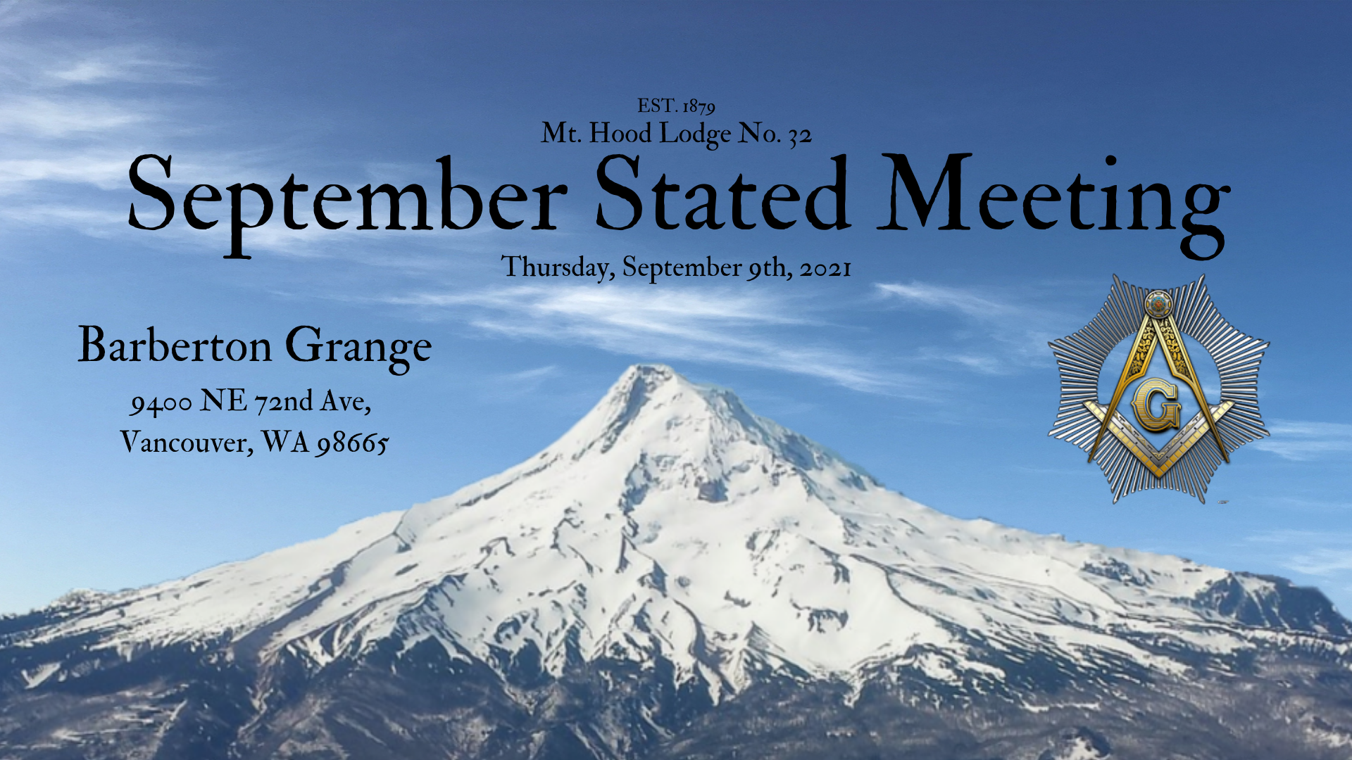 Stated Meeting – September 9th, 2021
