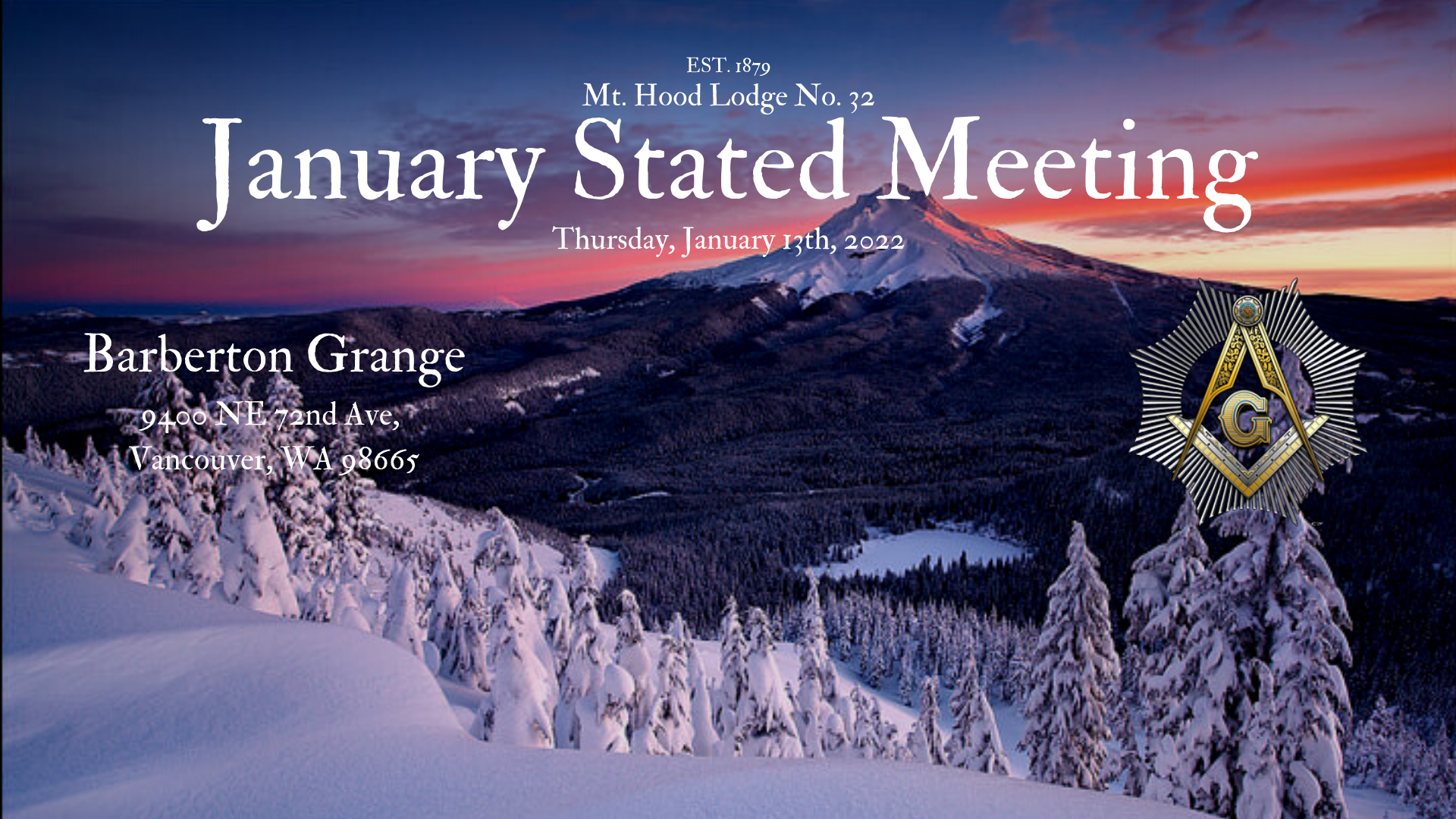 Stated Meeting – January 13th, 2022